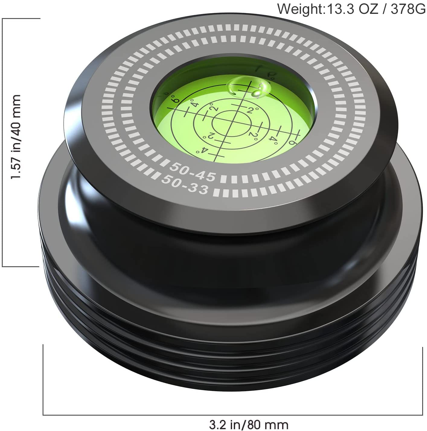 Record Weight Stabilizer, 50/60Hz 13.3/9.8Oz Vinyl Turntable Clamp