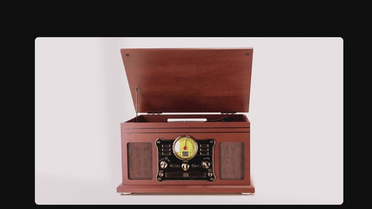 Multifunctional Turntable Bluetooth Record Player with Vinyl to MP3 Converter, CD, Cassette Player, and FM Radio