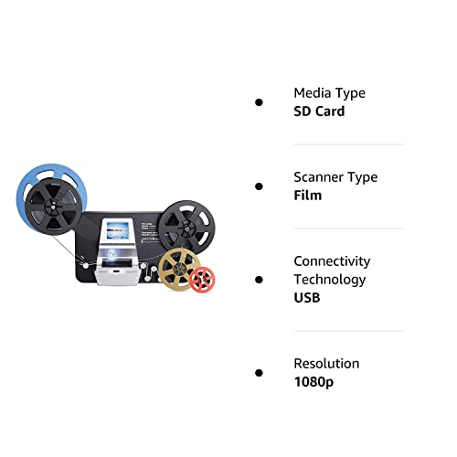 8mm & Super 8 Reels 1080P Converter 3", 5", 7", 9" Film Reels Includes 32GB SD Card