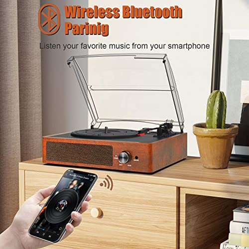 Bluetooth Turntable Vinyl Record Player with Speakers