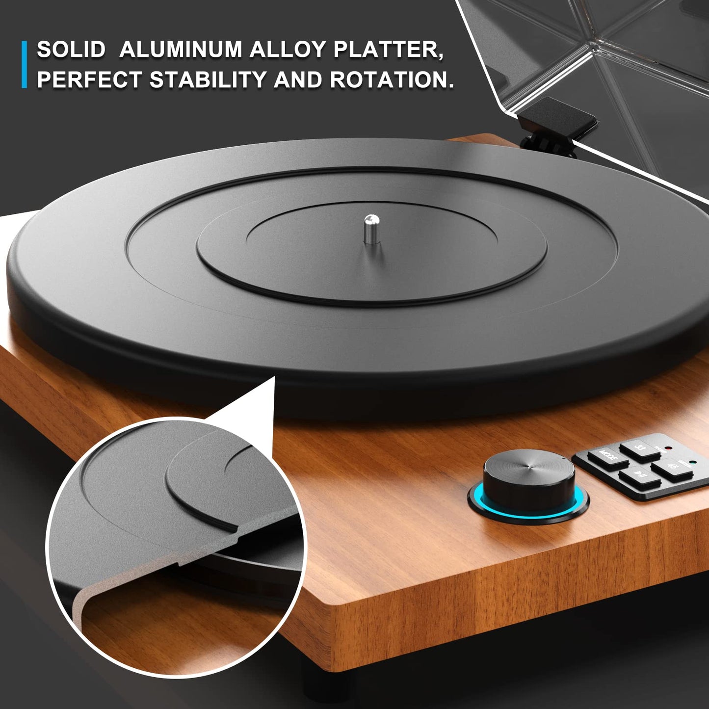Bluetooth Record Player for Vinyl with Speakers