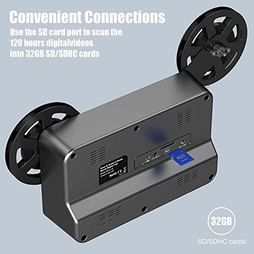 8mm & Super 8 Reels 1080P Converter 3", 5", 7", 9" Film Reels Includes 32GB SD Card