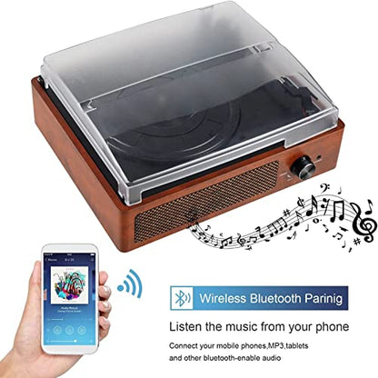 Bluetooth Turntable Vinyl Record Player with Speakers